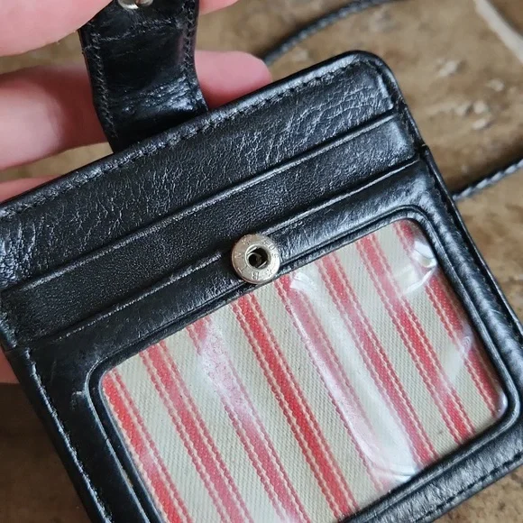 Brighton Black Card Holder Wallet/crossbody with Heart Detail - Picture 5 of 9